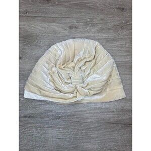 Champagne Shimmer Turban Head Wrap Stretch Knot Head Covering